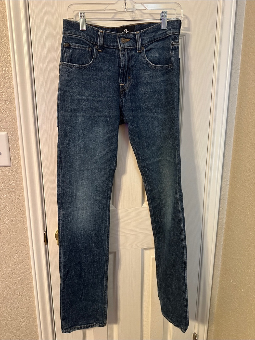 7 For All Mankind Men’s Straight Jeans in Dark Indigo